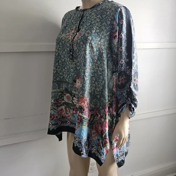 Johnny Was Besino Silk Tunic Top Size:M - Picture 5 of 11